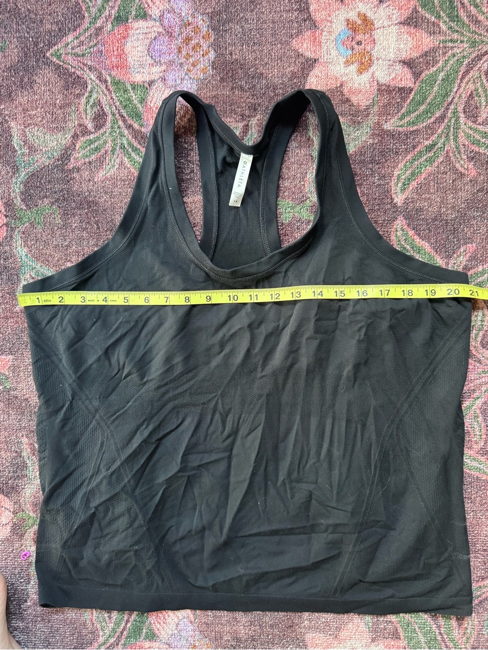 Athleta Black Racerback Scoop Neck Fitted Plus Size Tank Top - 1X - Picture 2 of 7